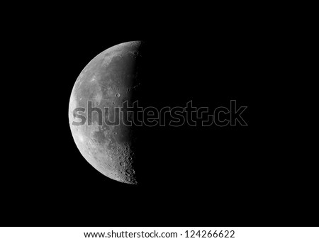 picture of the third (last) quarter moon, taken by telescope