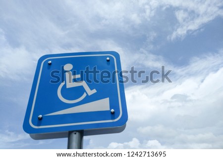 Disabled Parking Signs Background image is sky and beautiful clouds.(Parking Badge)