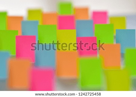 Voting cards for elections in the form of colored office stickers on white background