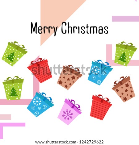 Christmas card, gifts, vector background