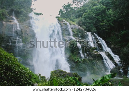Wachirathan Waterfall in Chiang mai in Thailand