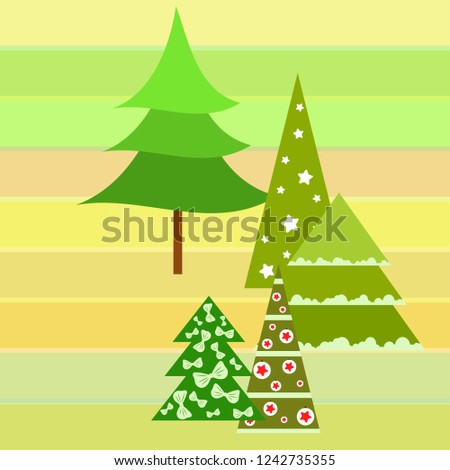 Christmas card, fir tree, vector background