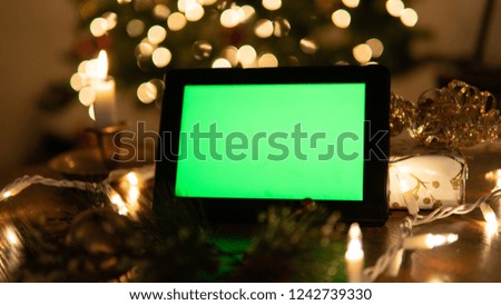 Christmas with Tablet Green Screen