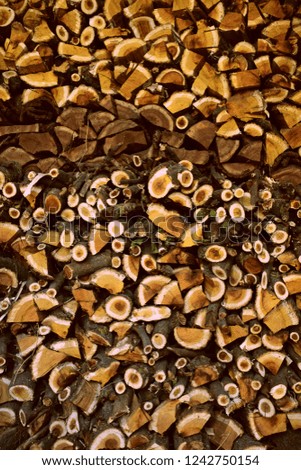 Firewood. Background. Preparation for winter. for fireplace and oven
