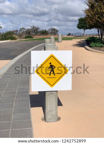 Pedestrian Crossing Guide and Information Road Sign 