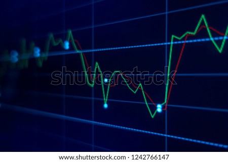 Stock market trading graph and candlestick chart for financial investment concept. Abstract finance background.