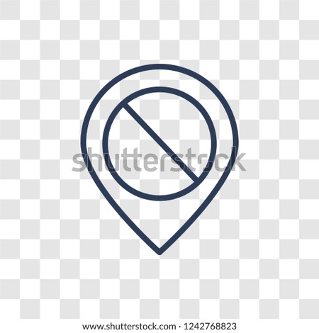 Unavailable Location icon. Trendy linear Unavailable Location logo concept on transparent background from Maps and Locations collection