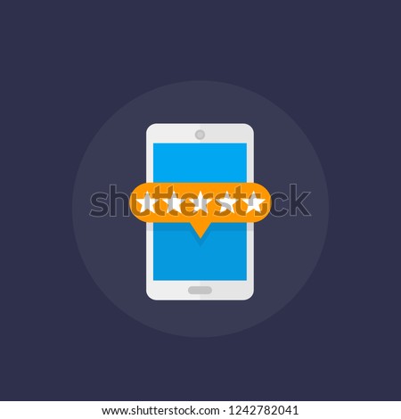 mobile app review vector icon