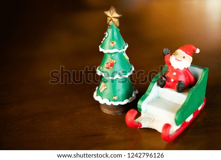 Holiday Background with Christmas tree,set gift ,santa,snowman