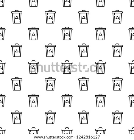 Recycle garbage bin pattern seamless vector repeat for any web design