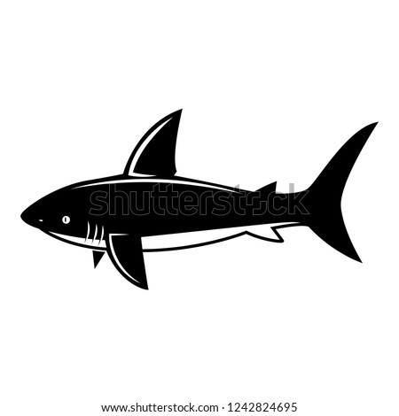 Shark illustration. Design elements for logo, label, emblem, sign, menu. Vector image