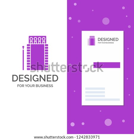Business Logo for matches, camping, fire, bonfire, box. Vertical Purple Business / Visiting Card template. Creative background vector illustration