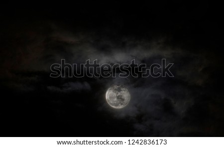 Full moon with horror cloud