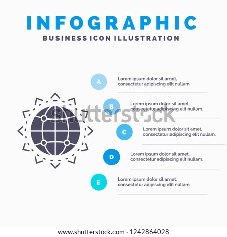 World, globe, SEO, business, optimization Infographics Template for Website and Presentation. GLyph Gray icon with Blue infographic style vector illustration.