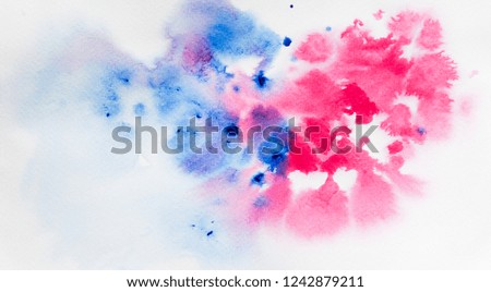Abstract art hand paint isolated Watercolor stain on white background.