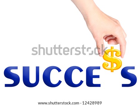 Hand and word Success isolated on white background Royalty-Free Stock Photo #12428989