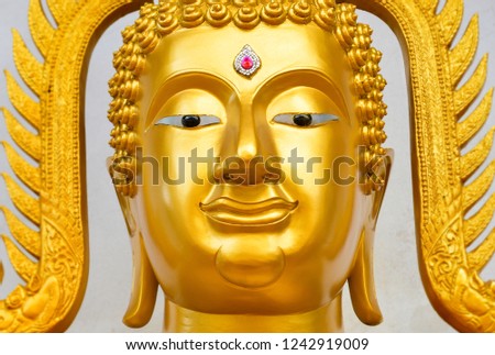 Buddha statue at the free royalty public temple in Chiangmai Thailand.