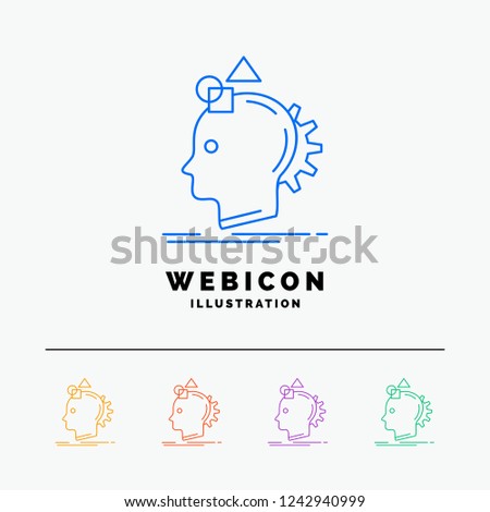 Imagination, imaginative, imagine, idea, process 5 Color Line Web Icon Template isolated on white. Vector illustration