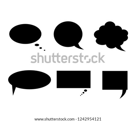 Set of different shapes and sizes of speech bubbles. empty comic bubbles. text box. vector illustration.