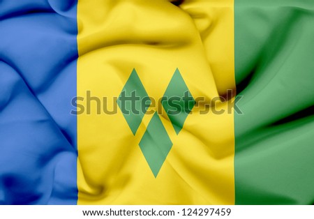 Saint Vincent and Grenadines waving flag