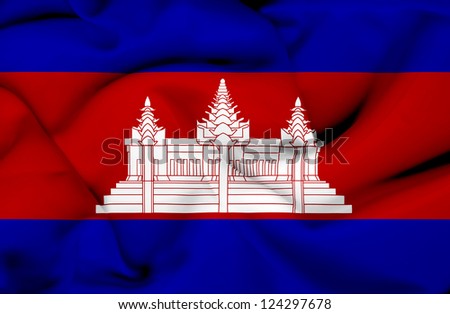 Cambodia waving flag