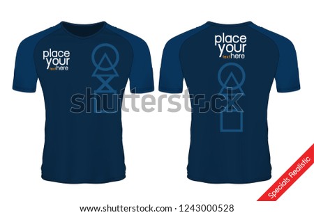 blank blue and white sport wear protection equipment vector illustration.layout football sport t-shirt design. Template front, back view. t-shirt sport design template, Soccer jersey mockup.