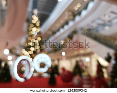 Background image blurred,Christmas party in the building,is blurred,Vintage colors picture.