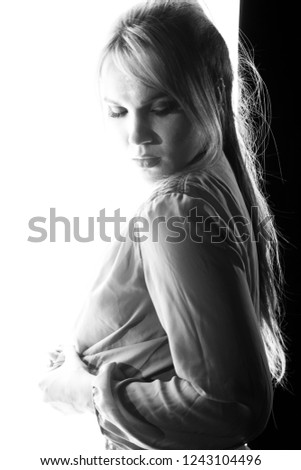 Silhouette of woman's with back light