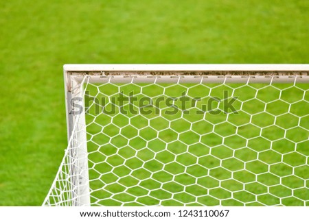 Detail of football goal with the net.