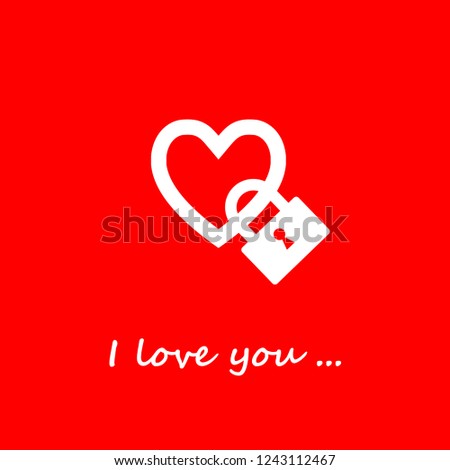 Valentines Day background - heart with lock, sign "I love you..."
