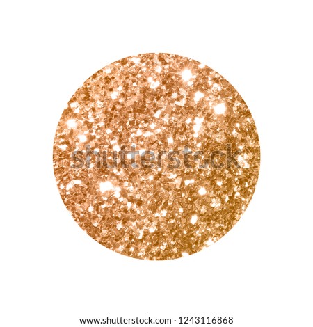 Round with gold glitter isolated on white background. Can be used as place for your text, design element