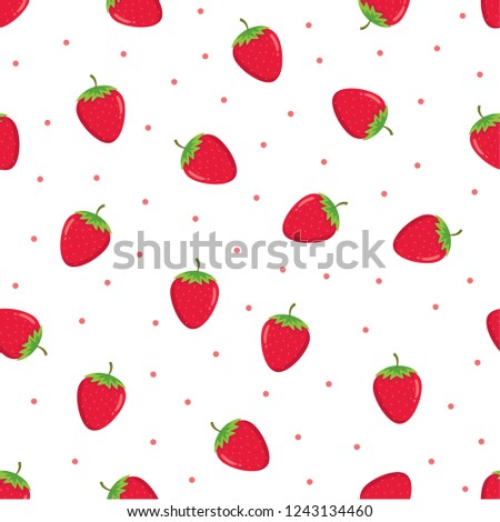 Seamless pattern of Strawberries. Strawberry seamless vector pattern background, Fruit pattern background