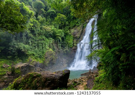 Tam nang waterfall in the forest tropical zone national park Takua pa Phang Nga Thailand