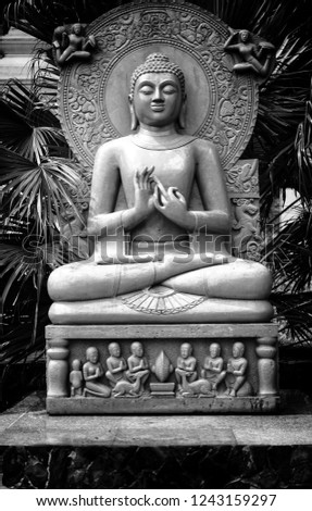 Buddha made of stone, sitting Buddha