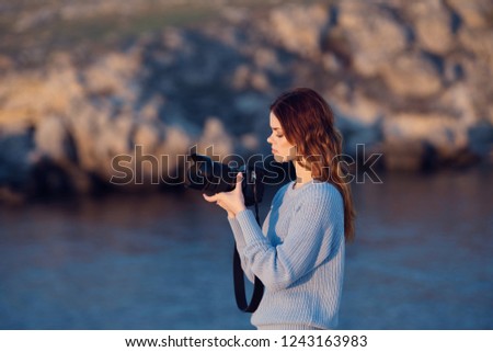 female photographer in nature                    