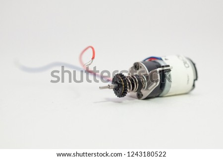 small electric engine Close Up on White Background