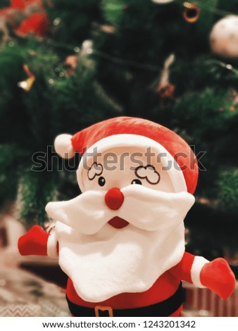 Cute santa claus decorated celebrate the Christmas festival. xmas background.