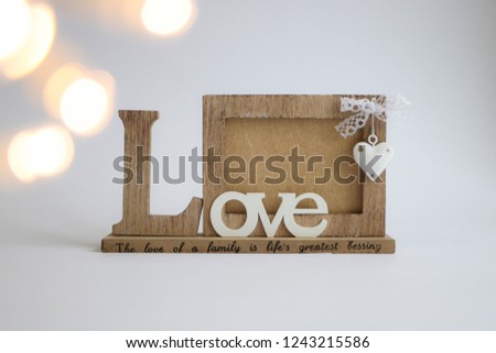Valentine's Day, love photo frame, wooden photo frame, family frame, mockup, romantic photo frame