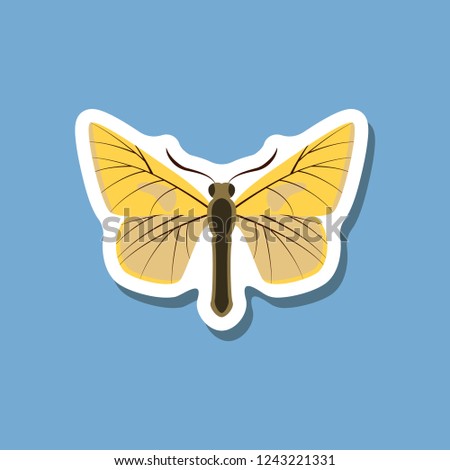 butterfly paper sticker on stylish background