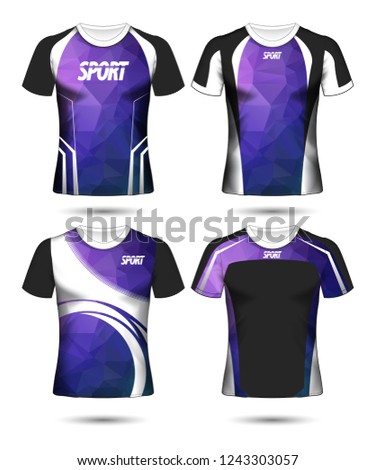 Set of Soccer sport t-shirt layout design poly template and polo shirt vector illustration 