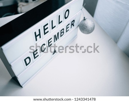 Bright poster to welcome December. Hello December.