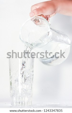 Male Hand pouring water into a glass