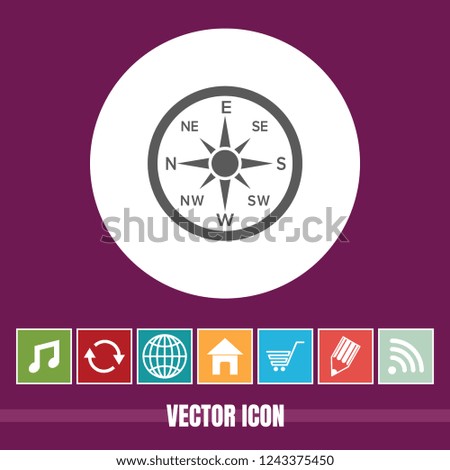 very Useful Vector Icon Of Direction Compass with Bonus Icons Very Useful For Mobile App, Software & Web