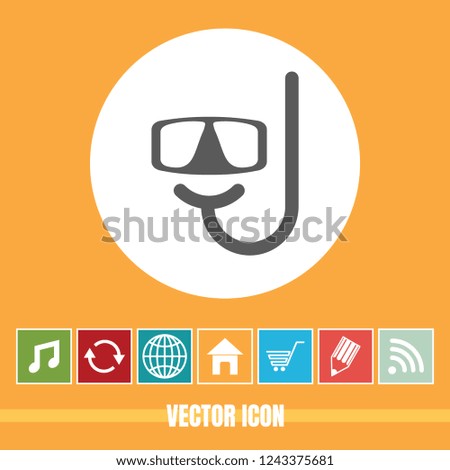very Useful Vector Icon Of Diving Mask with Bonus Icons Very Useful For Mobile App, Software & Web