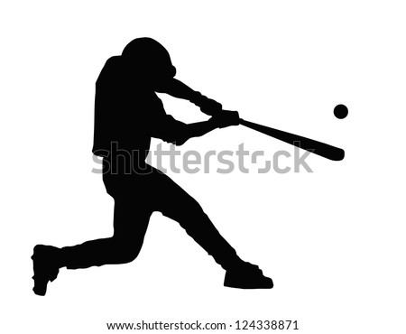 Baseball Batter Hitting Ball with Bat for Home Run