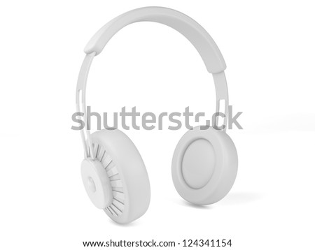 Yellow headphones 3D. Icon.