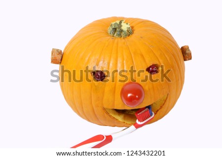 gourd brushing teeth for health and bad smell from mouth