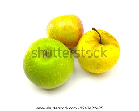 Perfect Fresh Apple Isolated on White Background in Full Depth of Field with Clipping Path.