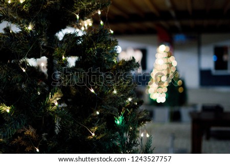 defocused bokeh lights background. New year eve. blurred light of Christmas tree. decorations concept. festival :sparkle circle lit celebrations display. horse stable