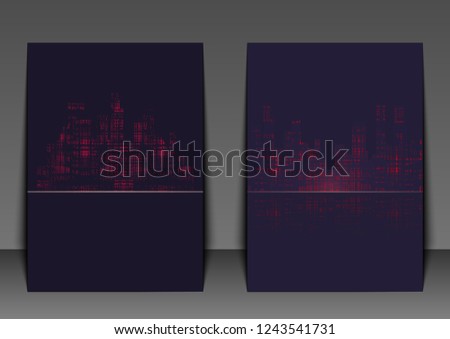 Dark urban scape. Night city skyline abstract background. Modern night city landscape. 